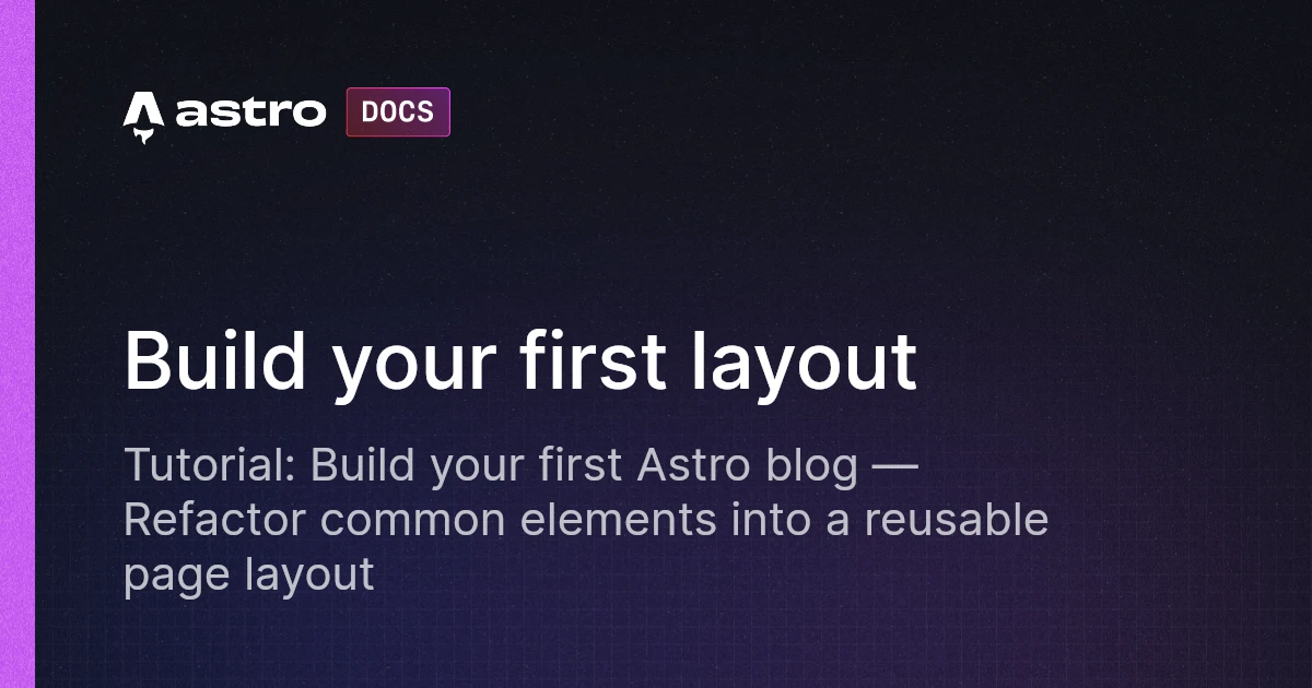 Build your first layout | Docs